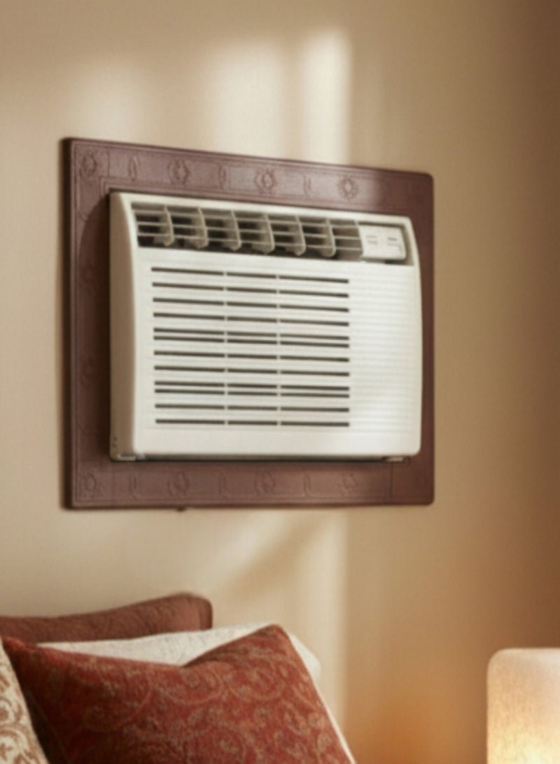 بهنس برواز مكيف شباك ذكي بلاستيك بني جاهز عالي الجودة براويز مكيفات شباك لاحاجة الى مسامير التثبيت اطار و ديكور المكيف الشباك مانعة للغبار والحشرات يحافظ على هواء التكييف كاملا بالغرفة سهولة الفك التركيب التنظيف - Image 2